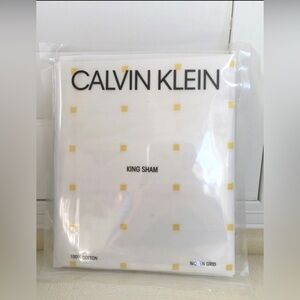 Calvin Klein Luxury Home Edith‎ Woven Grid 1x KING SHAM 100% Cotton